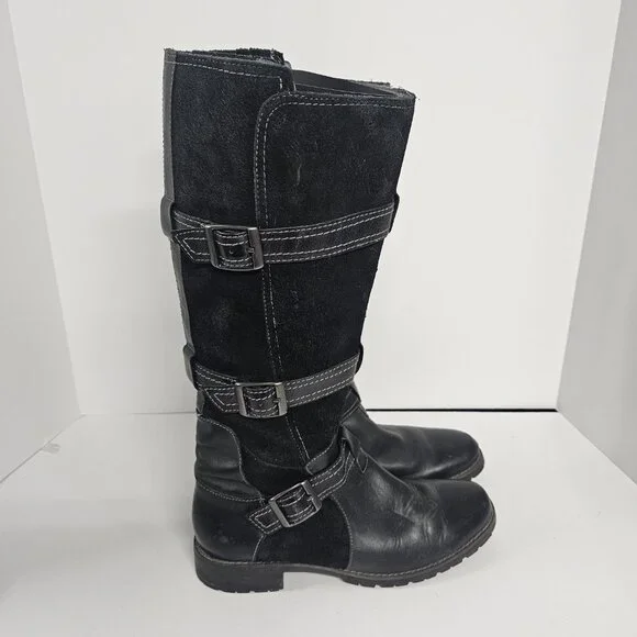 Ariat Highland Boots Moto Meets Equestrian Grunge Leather Black 9B - Picture 4 of 13
